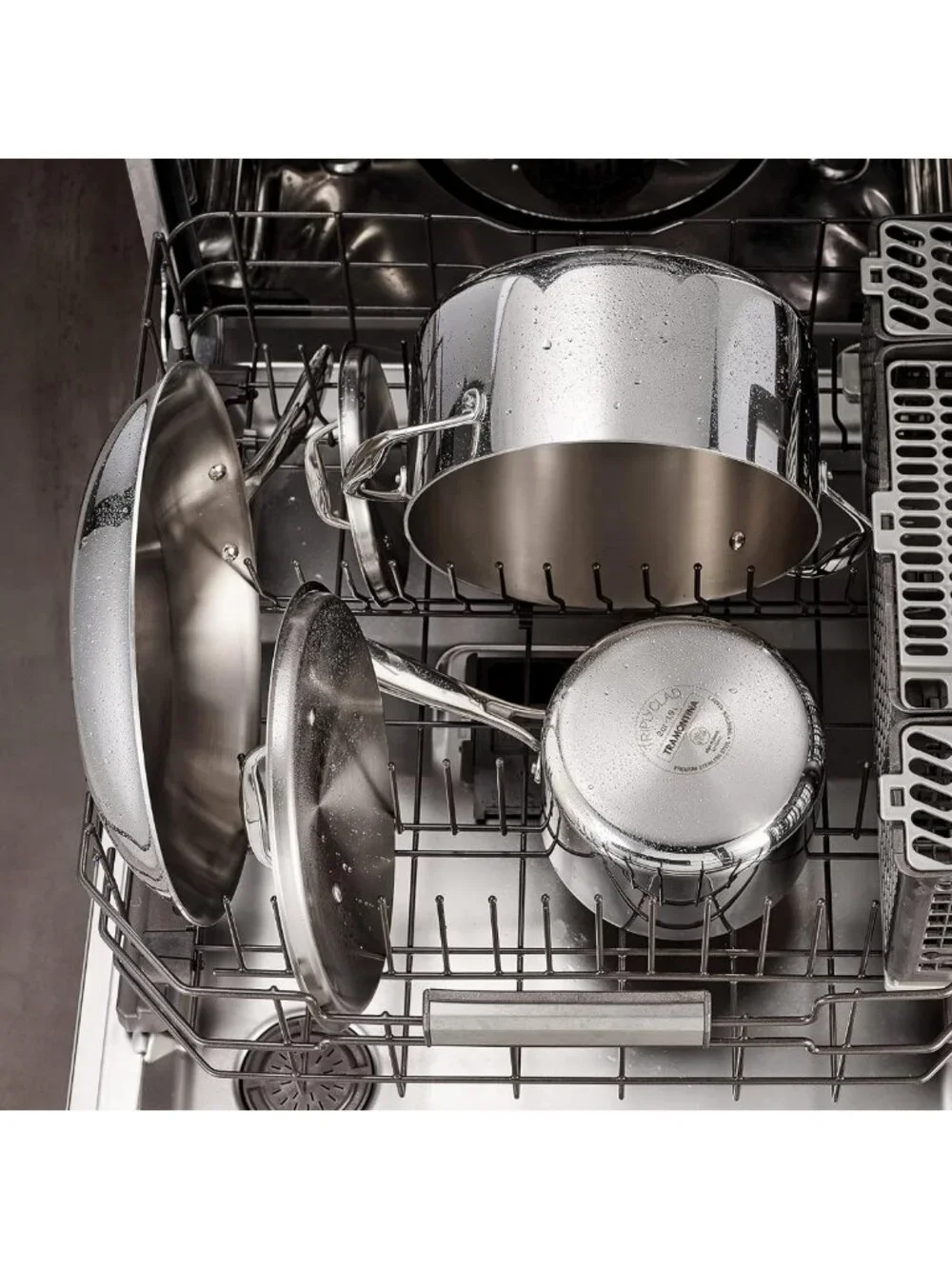 10-Inch Tri-Ply Clad Stainless Steel Frying Pan - Durable, Even Heat Cooking